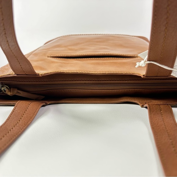 NWT Women’s The Sak DeYoung Tan Embossed Leather Shoulder Tote Bag - Picture 2 of 9